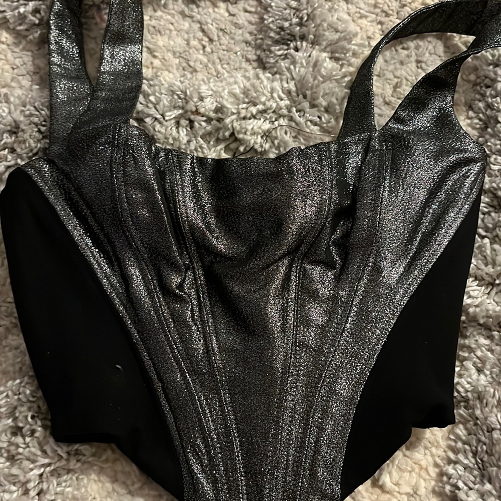 House of CB silver and black Corset.